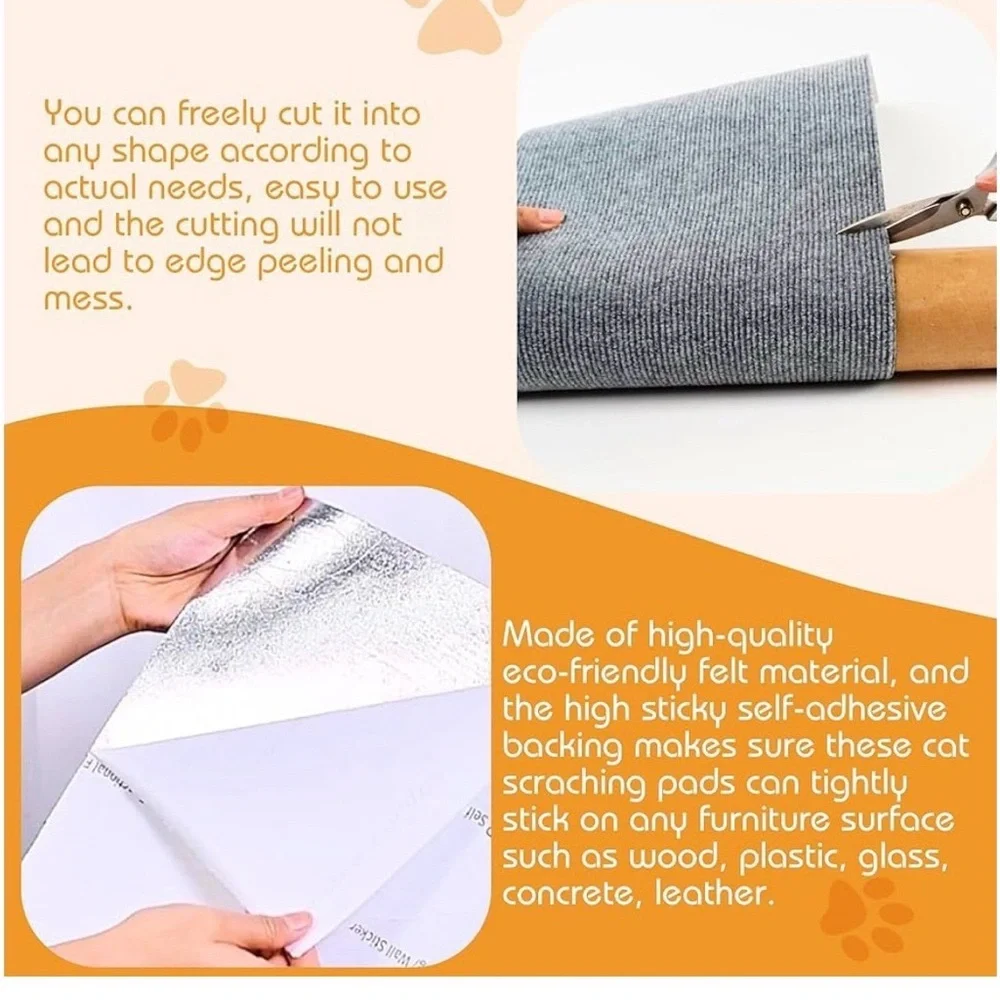Self-Adhesive Cat Scratcher Mat in Beige